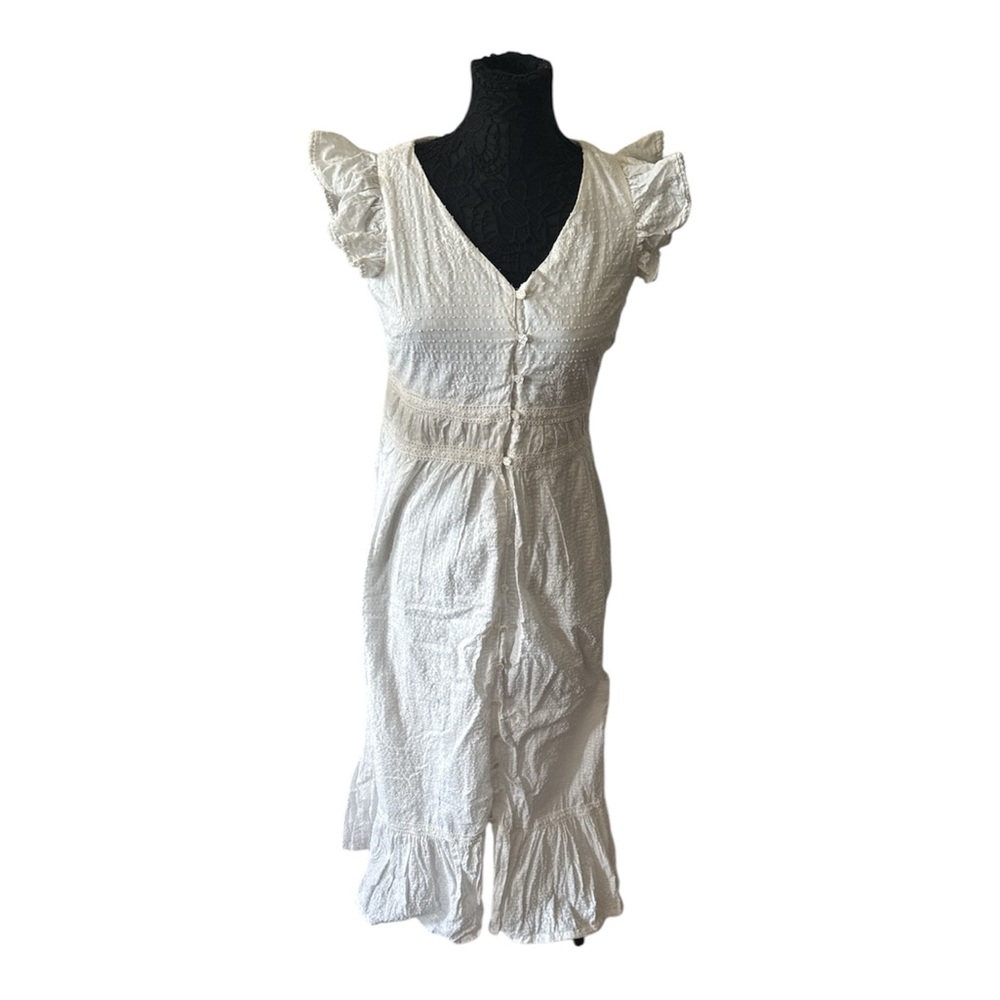 Rachel Zoe White Ruffled Tiered Midi Sundress